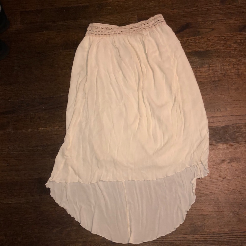 Cream colored high low skirt